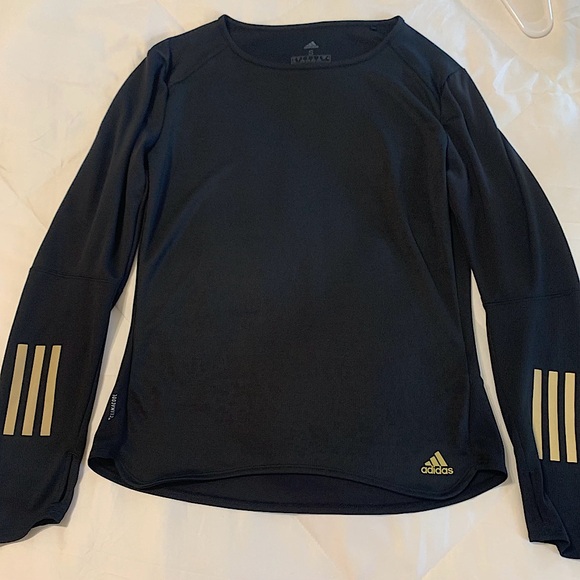 adidas Tops - Adidas Energy Running Climacool, Long Sleeves, Small, Black, Reflective Strips
